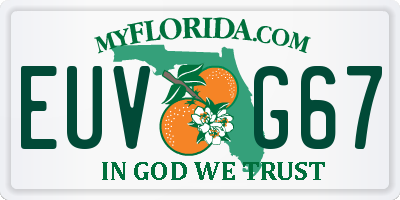 FL license plate EUVG67