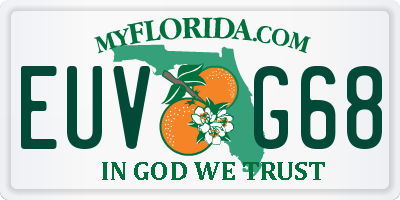 FL license plate EUVG68