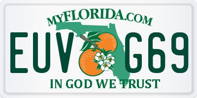 FL license plate EUVG69