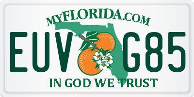 FL license plate EUVG85