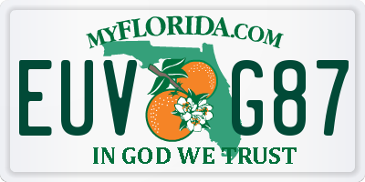 FL license plate EUVG87
