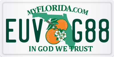 FL license plate EUVG88