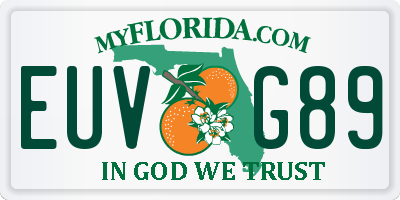 FL license plate EUVG89