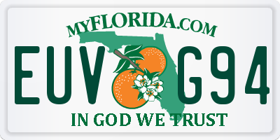 FL license plate EUVG94