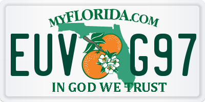 FL license plate EUVG97