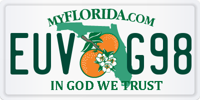 FL license plate EUVG98
