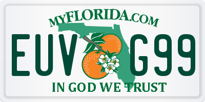 FL license plate EUVG99