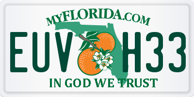 FL license plate EUVH33
