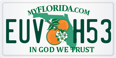 FL license plate EUVH53