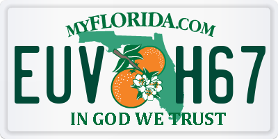 FL license plate EUVH67