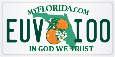 FL license plate EUVI00