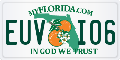 FL license plate EUVI06