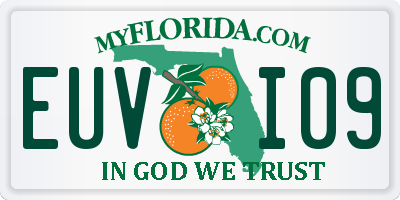 FL license plate EUVI09
