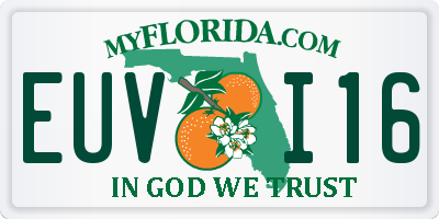FL license plate EUVI16