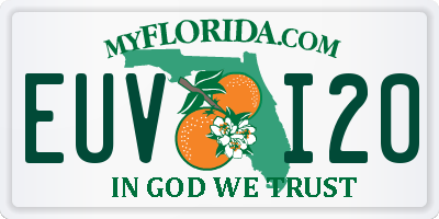 FL license plate EUVI20