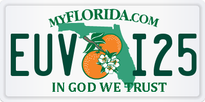 FL license plate EUVI25