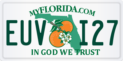 FL license plate EUVI27