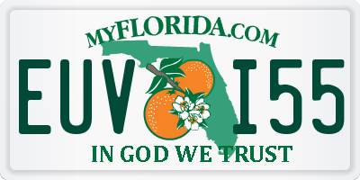 FL license plate EUVI55