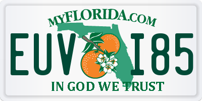 FL license plate EUVI85