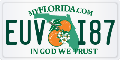 FL license plate EUVI87