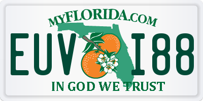FL license plate EUVI88