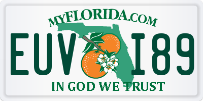FL license plate EUVI89