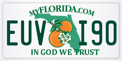 FL license plate EUVI90