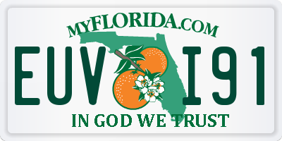 FL license plate EUVI91