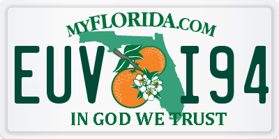 FL license plate EUVI94