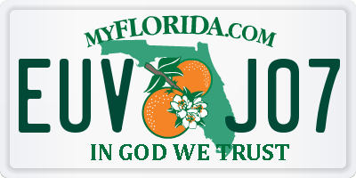 FL license plate EUVJ07
