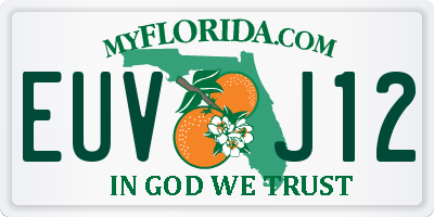 FL license plate EUVJ12