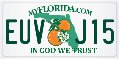FL license plate EUVJ15