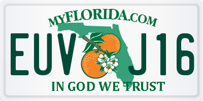 FL license plate EUVJ16