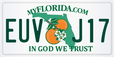 FL license plate EUVJ17