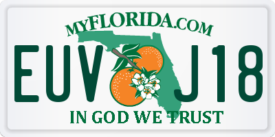 FL license plate EUVJ18