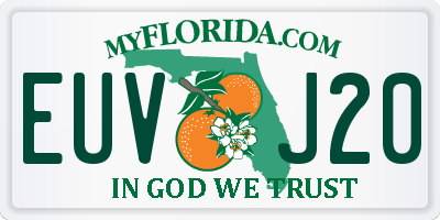 FL license plate EUVJ20