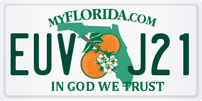 FL license plate EUVJ21