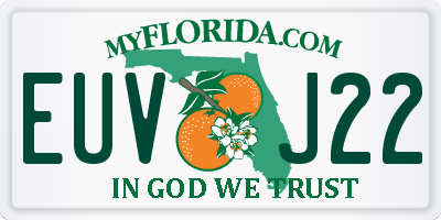 FL license plate EUVJ22