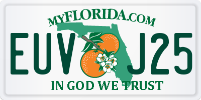 FL license plate EUVJ25