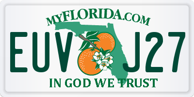FL license plate EUVJ27