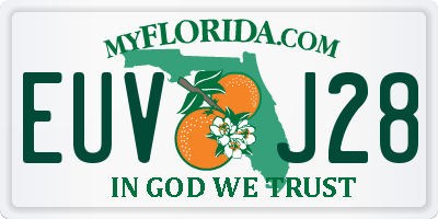 FL license plate EUVJ28