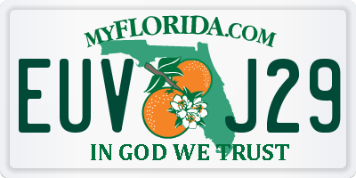 FL license plate EUVJ29