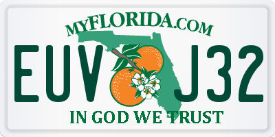 FL license plate EUVJ32