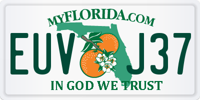 FL license plate EUVJ37