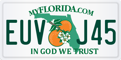 FL license plate EUVJ45