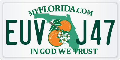 FL license plate EUVJ47