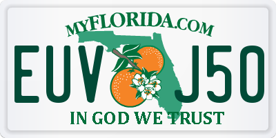 FL license plate EUVJ50