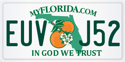 FL license plate EUVJ52