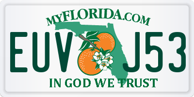 FL license plate EUVJ53