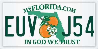 FL license plate EUVJ54